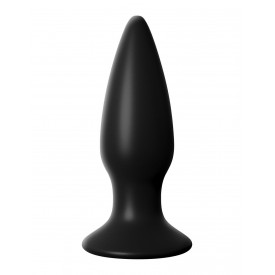 Чёрная малая анальная вибропробка Small Rechargeable Anal Plug - 10,9 см.